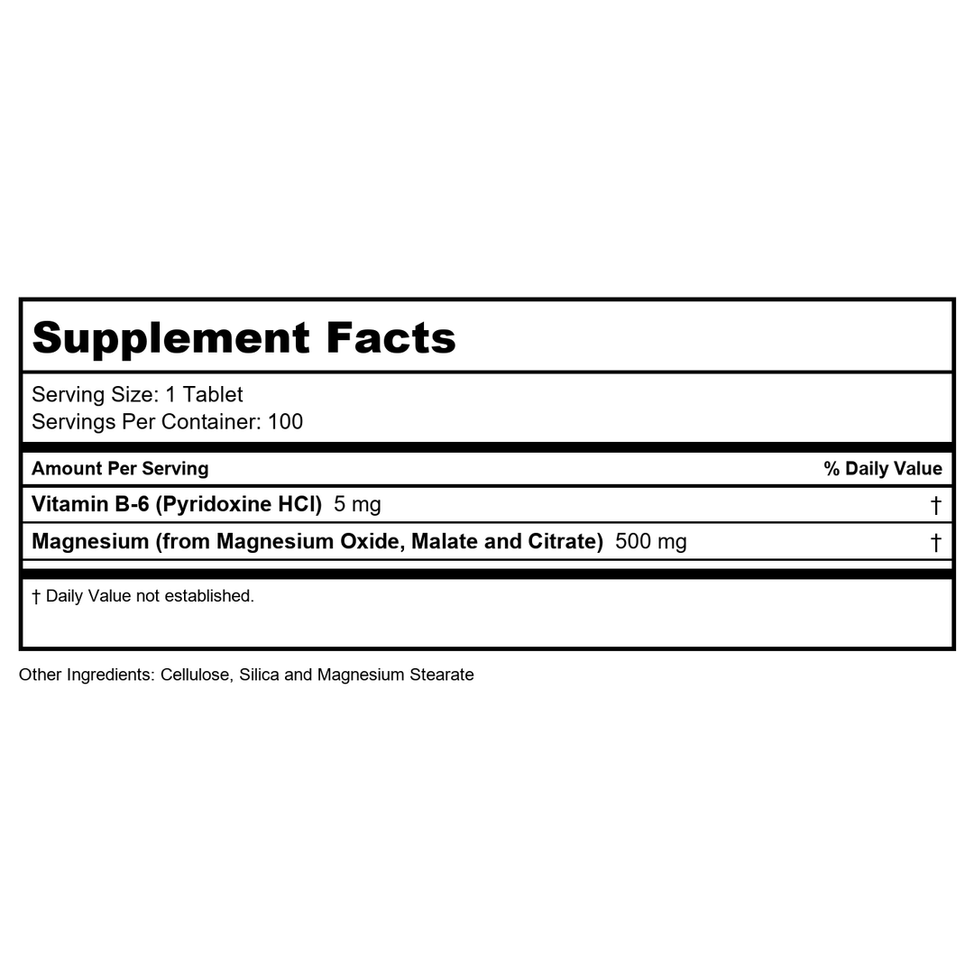 Kal Magnesium Triple Source 100 Tablets - Supplement Facts panel