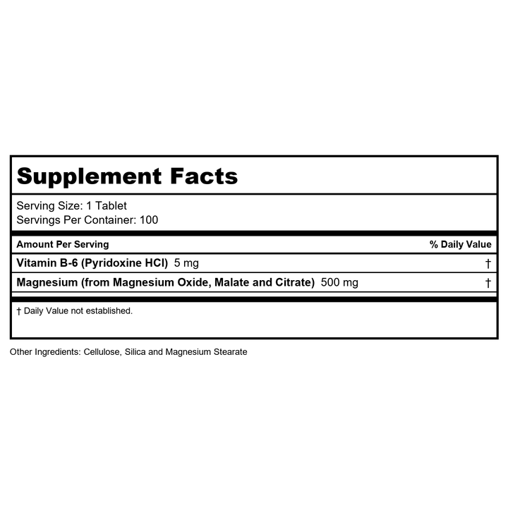 Kal Magnesium Triple Source 100 Tablets - Supplement Facts panel