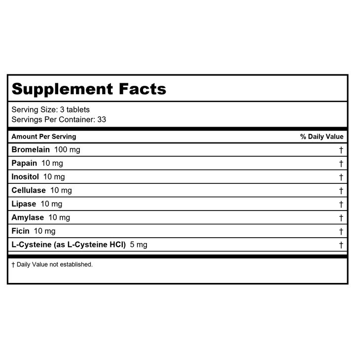 Biotics Research Bomelain Plus CLA 100 Tablets - Supplement Facts panel