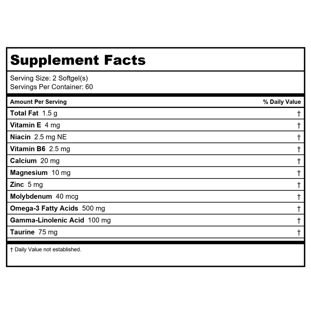 Apex Energetics OmegaCo3-SE - K113 - 120 Softgels - Supplement Facts panel