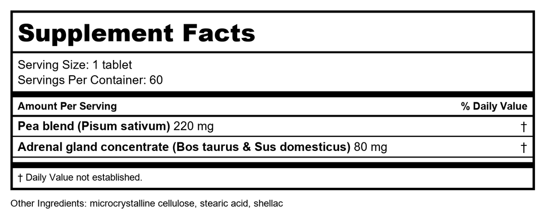 Biotics Research Cytozyme-AD 60 Tablets - Supplement Facts panel