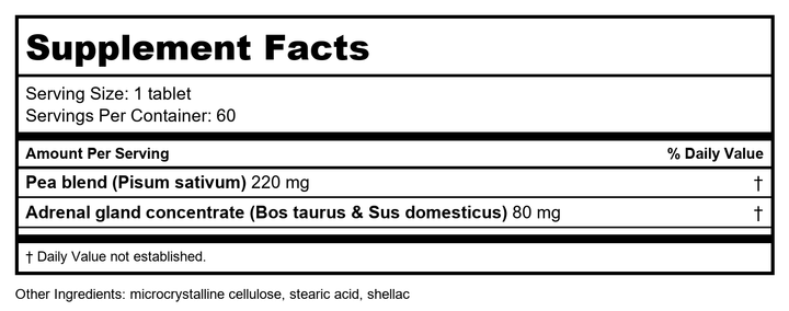 Biotics Research Cytozyme-AD 60 Tablets - Supplement Facts panel