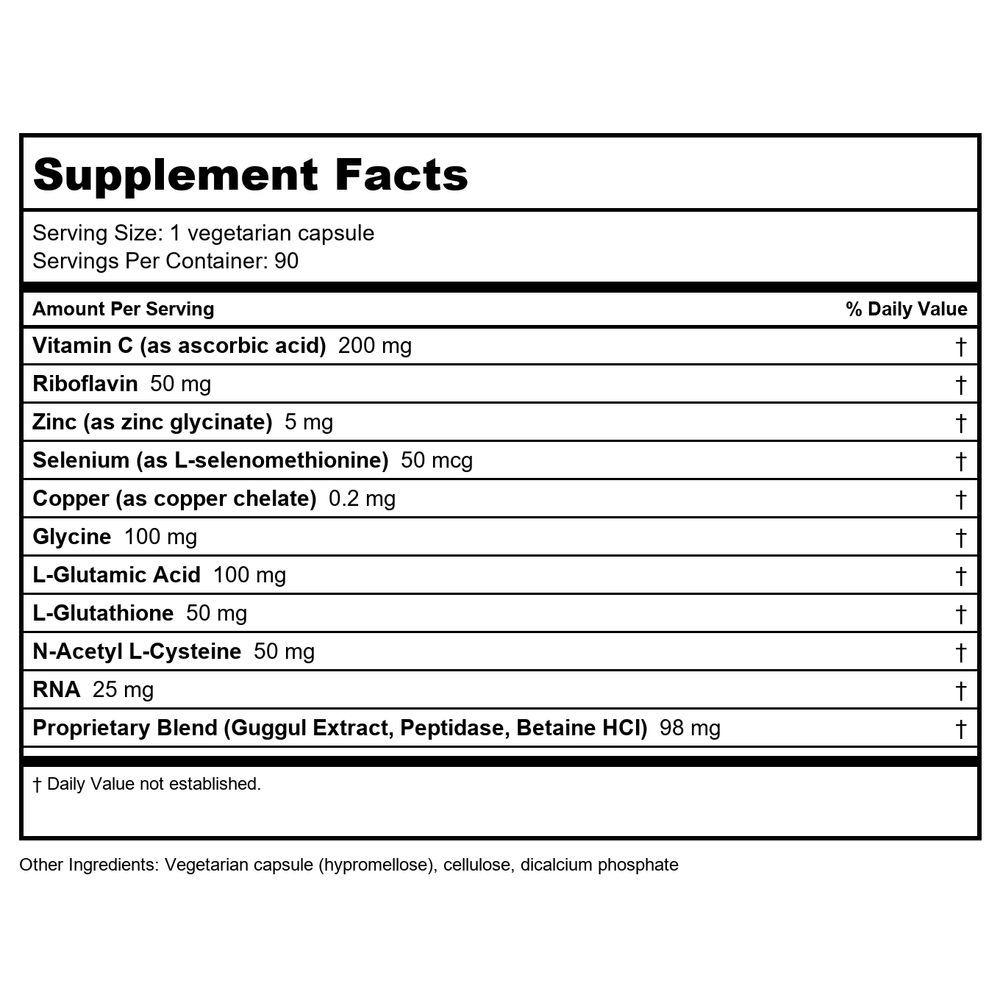 Apex Energetic Thyro-FLM 90 Capsules - K137 - - Supplement Facts panel