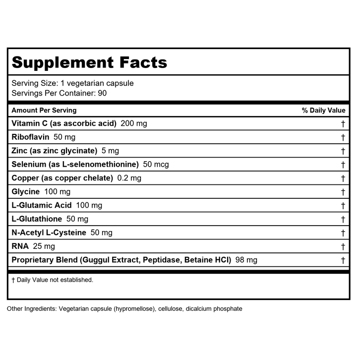 Apex Energetic Thyro-FLM 90 Capsules - K137 - - Supplement Facts panel