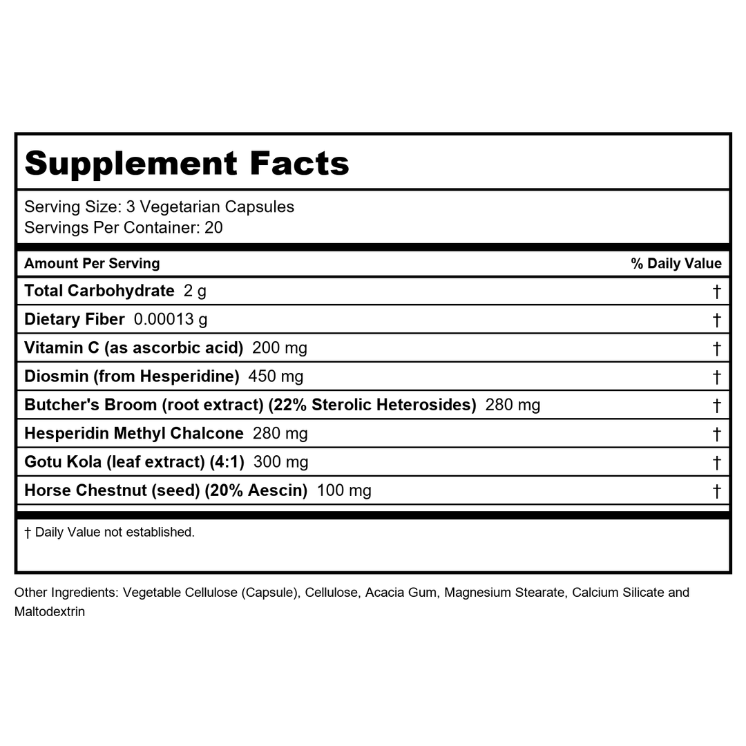 Natural Balance Great Legs 60 Vcaps - Supplement Facts panel