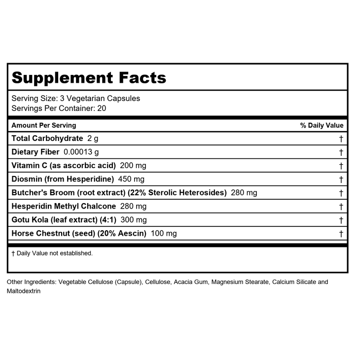 Natural Balance Great Legs 60 Vcaps - Supplement Facts panel