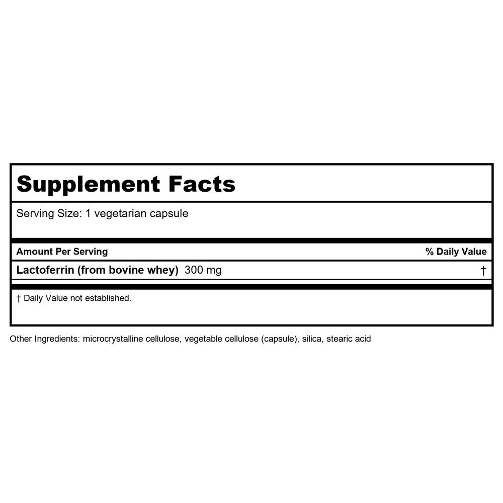 Life Extension Lactoferrin Caps 60 Vcaps - Supplement Facts panel