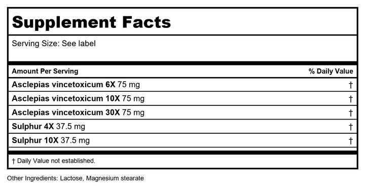 Medinatura Engystol 100 Tablets  - B006JG6G52 - 787647100828 - Supplement Facts panel