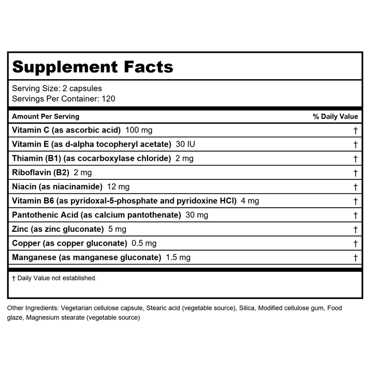 Biotics Research ADHS 240 Tablets - B002ZD1TNC - Supplement Facts panel
