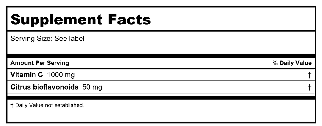 Montiff Super C Plus 100 Tablets - Supplement Facts panel