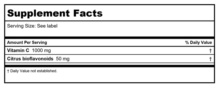 Montiff Super C Plus 100 Tablets - Supplement Facts panel