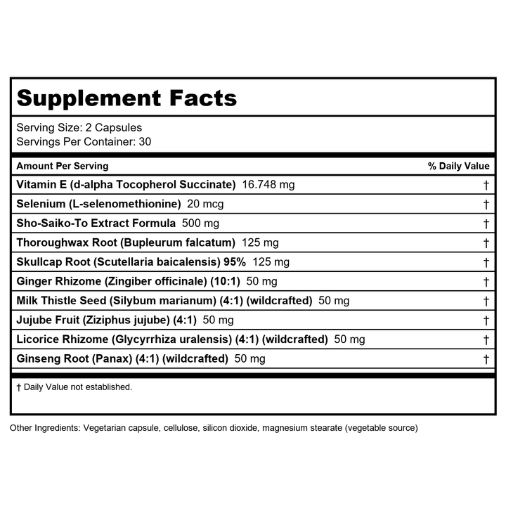 Karuna Sho-Saiko-To 60 Capsules - B000VYRPRG - B004ETSRYO - Supplement Facts panel