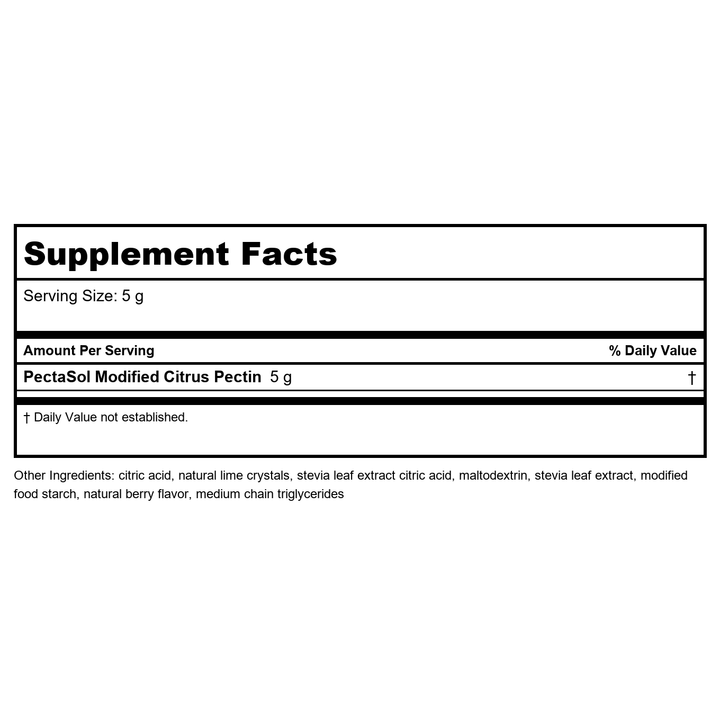 EcoNugenics PectaSol Modified Citrus Pectin Powder 454 Grams - EQ0034 - Supplement Facts panel
