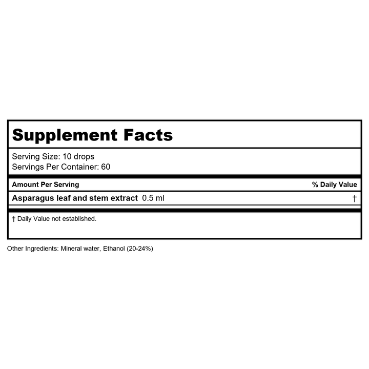 NutraMedix Sparga Sulphur Detox 1oz - Supplement Facts panel