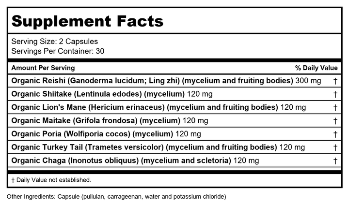 New Chapter LifeShield Immune Support 60 Capsules - 2 Pack - Supplement Facts panel