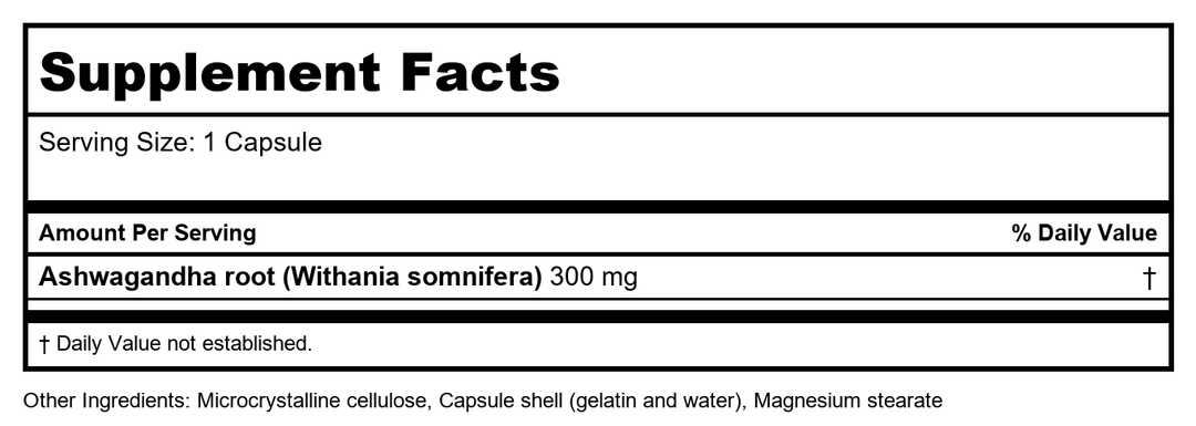 Biotics Research Bio-Ashwagandha 60 Capsules - Supplement Facts panel
