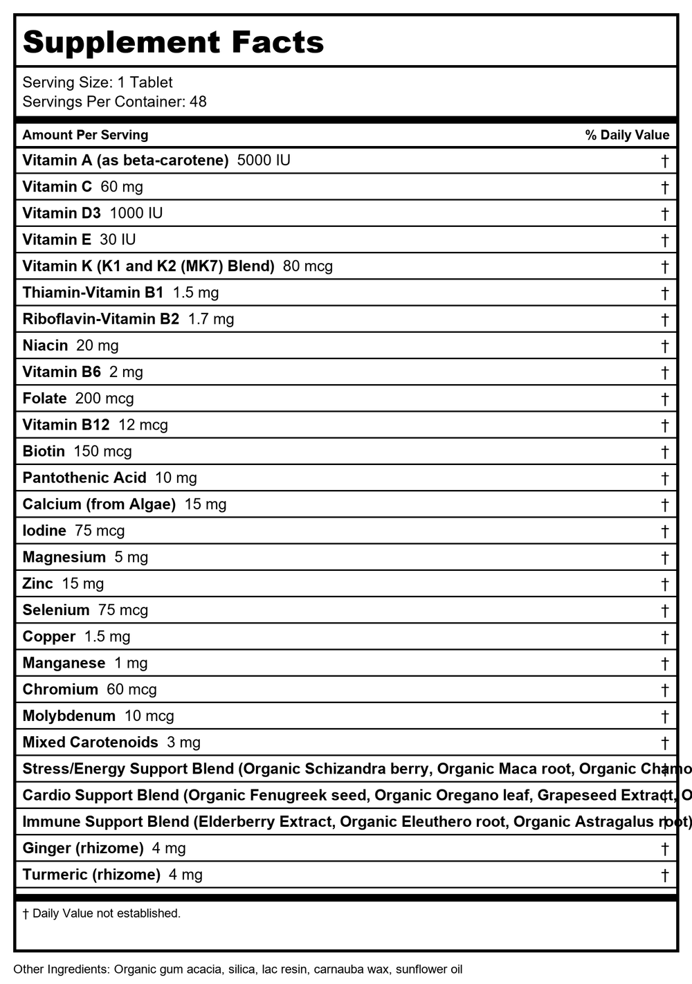 New Chapter Perfect Energy 96 Tablets - Supplement Facts panel