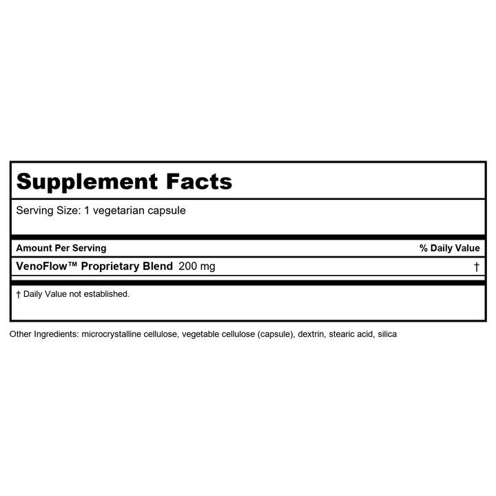 Life Extension VenoFlow 30 Vcaps - Supplement Facts panel