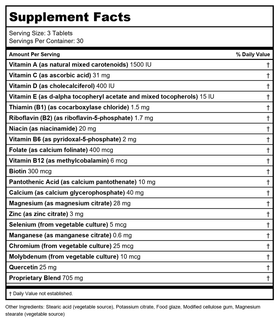 Biotics Research Bio-Trophic Plus 90 Tablets - Supplement Facts panel