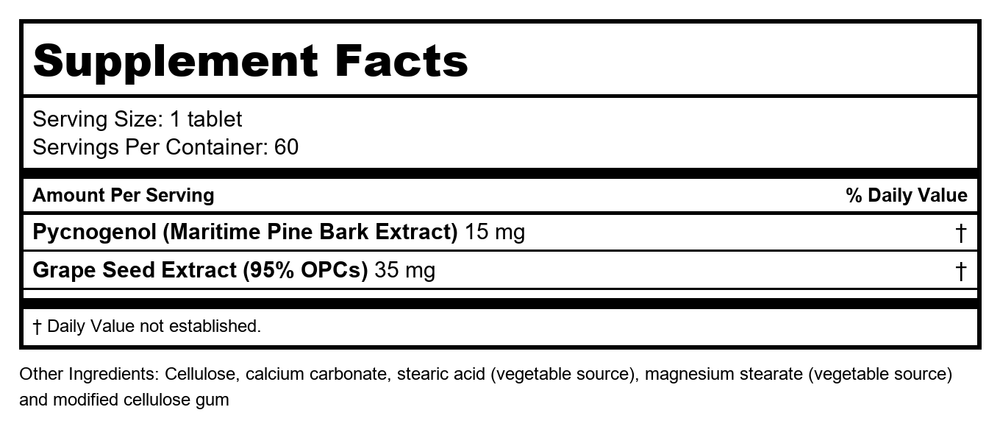 Biotics Research Bio-Cyanidins 60 Tablets - Supplement Facts panel