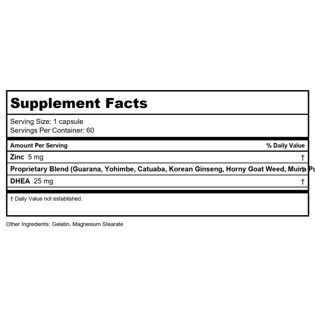 Natural Balance DHEA for Men 60 Vcaps   41360 - Supplement Facts panel