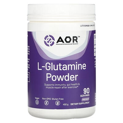 AOR L-Glutamine Powder 90 Servings - Supplement Facts panel