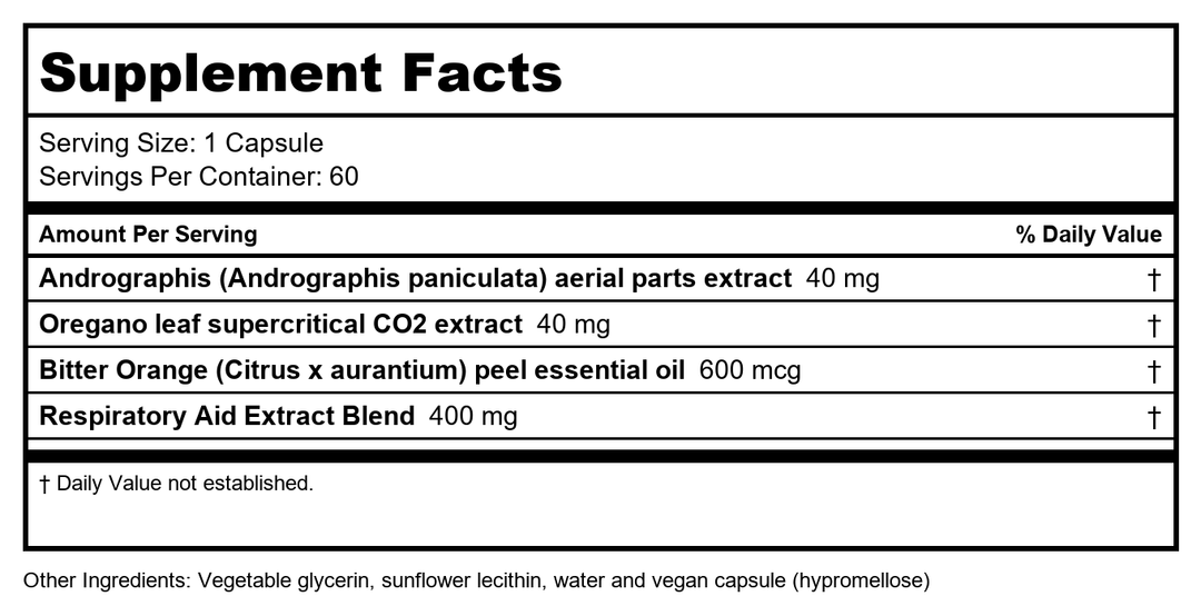 Gaia Herbs Sinus &amp; Lung 60 Vcaps - Supplement Facts panel