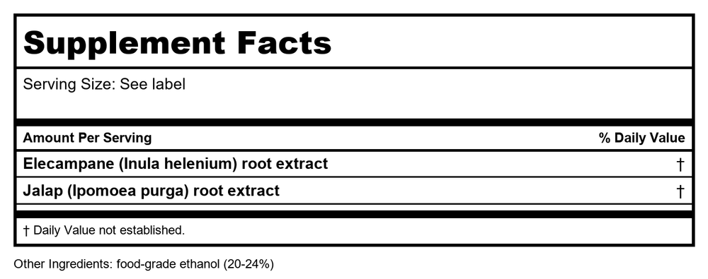 NutraMedix Enula 2oz - Supplement Facts panel