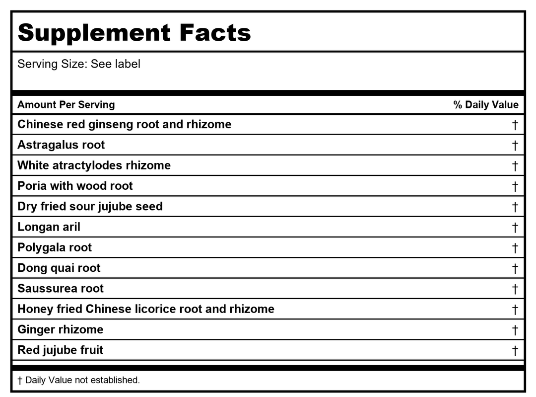 Kan Herbals Gather Vitality 300 Tablets - Supplement Facts panel
