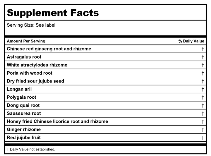 Kan Herbals Gather Vitality 300 Tablets - Supplement Facts panel