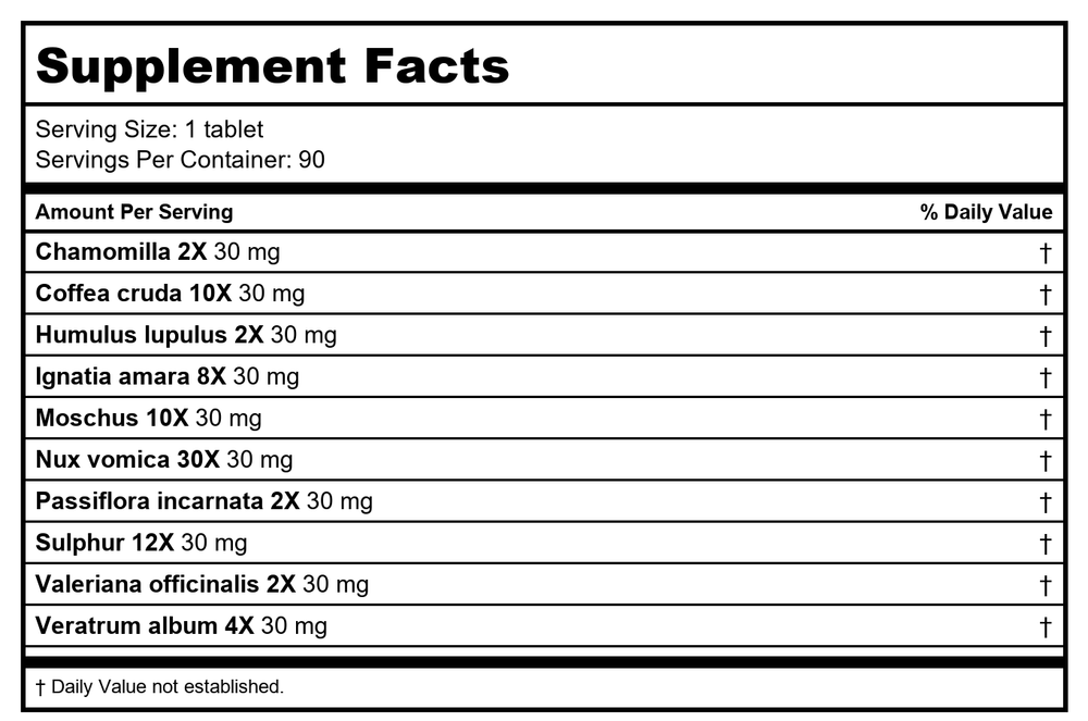 Medinatura WellMind Focus Lemon Flavor 90 Tablets - Supplement Facts panel