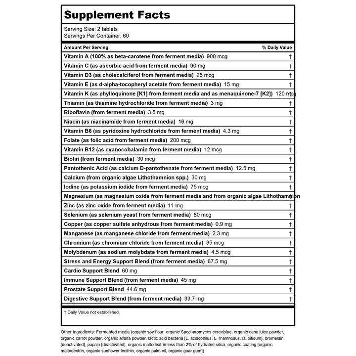 Chapter Ingridient New Chapter Men's Advanced Multivitamin 48 Vtabs | The Oasis of Health
