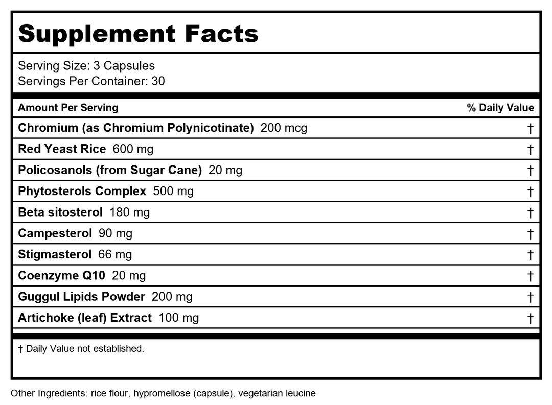 Davinci CholestSure 90 Capsules - 2 Pack - Supplement Facts panel