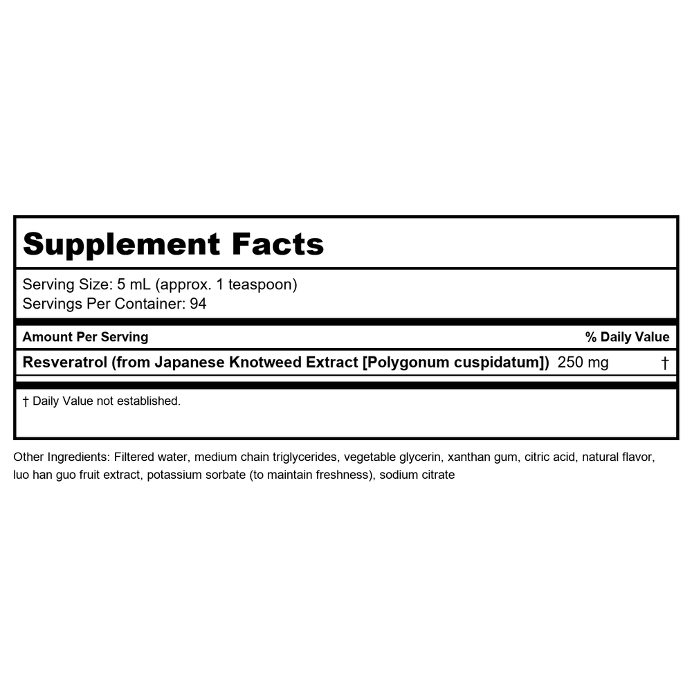 Apex Energetics Resvero-SE Active 90 Softgels - K125 - - Supplement Facts panel