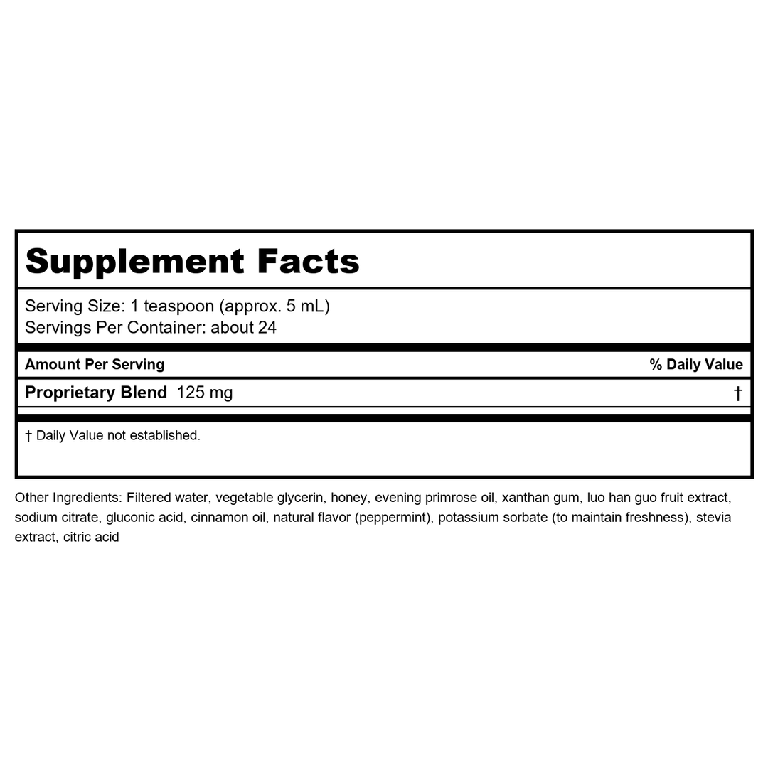 Apex Energetics Nitric Balance-SM Peppermint 4oz - K82 - - Supplement Facts panel