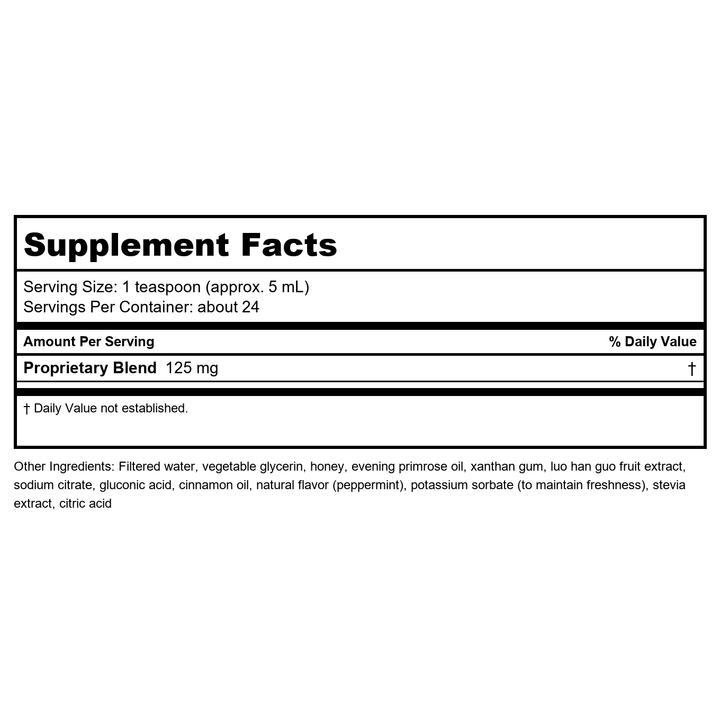 Apex Energetics Nitric Balance-SM Peppermint 4oz - K82 - - Supplement Facts panel