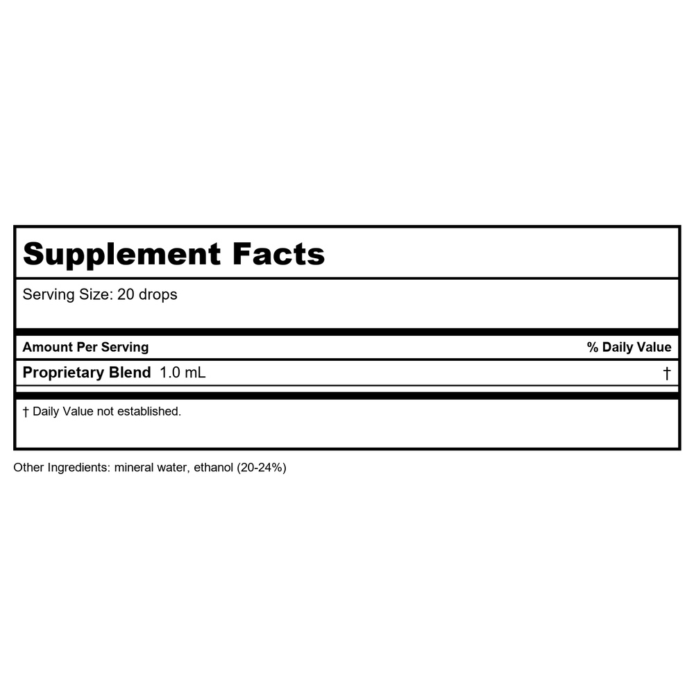 NutraMedix Adrenal 1oz - Supplement Facts panel