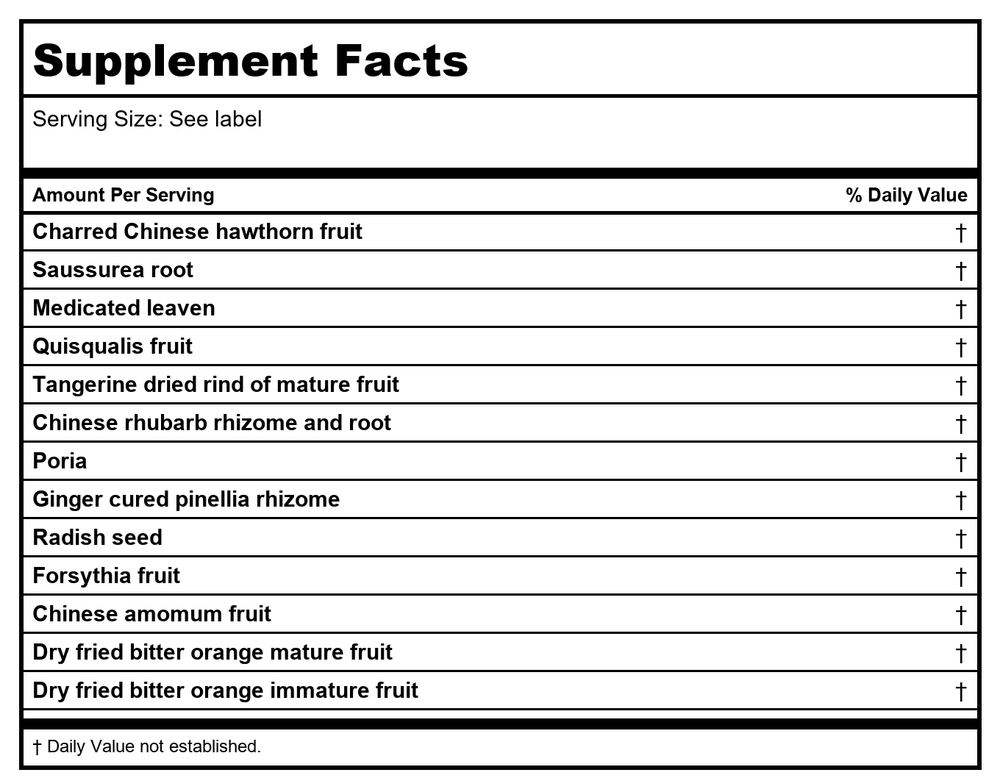 Kan Herb Sage Solutions Middle Mover 2oz - Supplement Facts panel