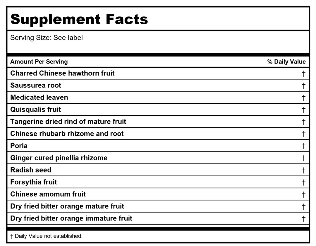 Kan Herb Sage Solutions Middle Mover 2oz - Supplement Facts panel