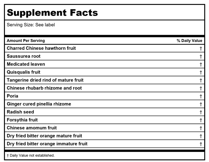 Kan Herb Sage Solutions Middle Mover 2oz - Supplement Facts panel