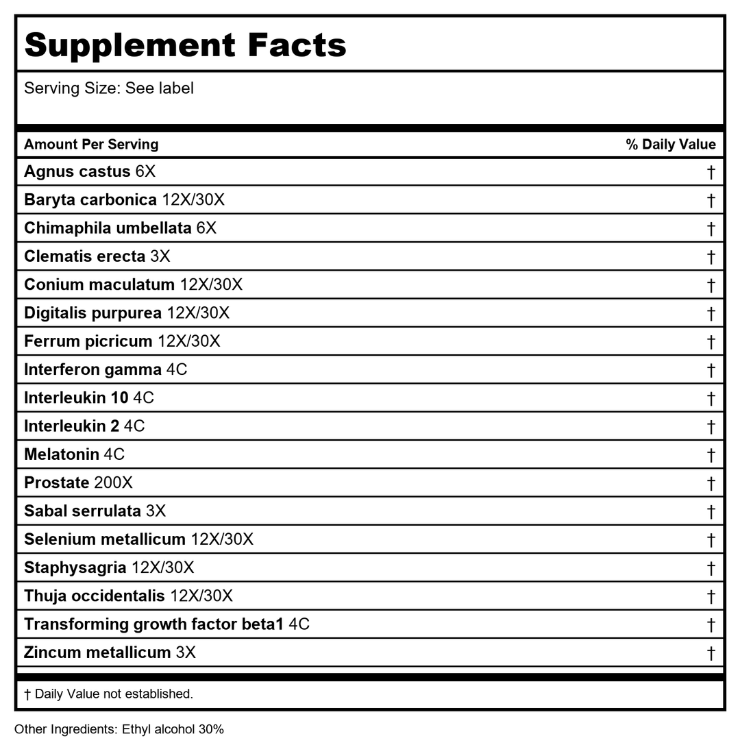 Guna Guna-Prostate 30ml - 3 Pack - Supplement Facts panel
