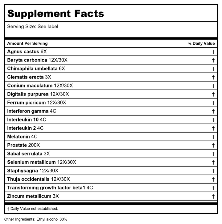 Guna Guna-Prostate 30ml - 3 Pack - Supplement Facts panel