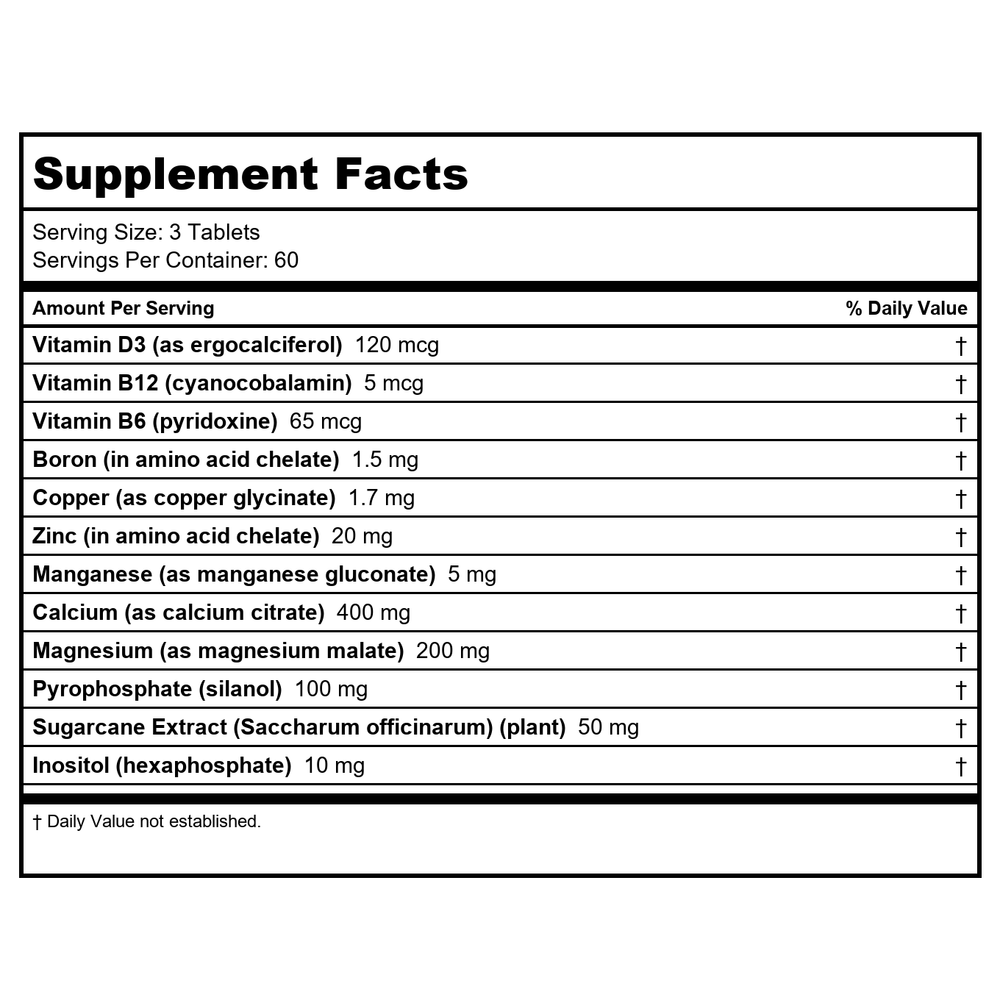 Biotics Research Osteo-B Plus 180 Tablets - Supplement Facts panel