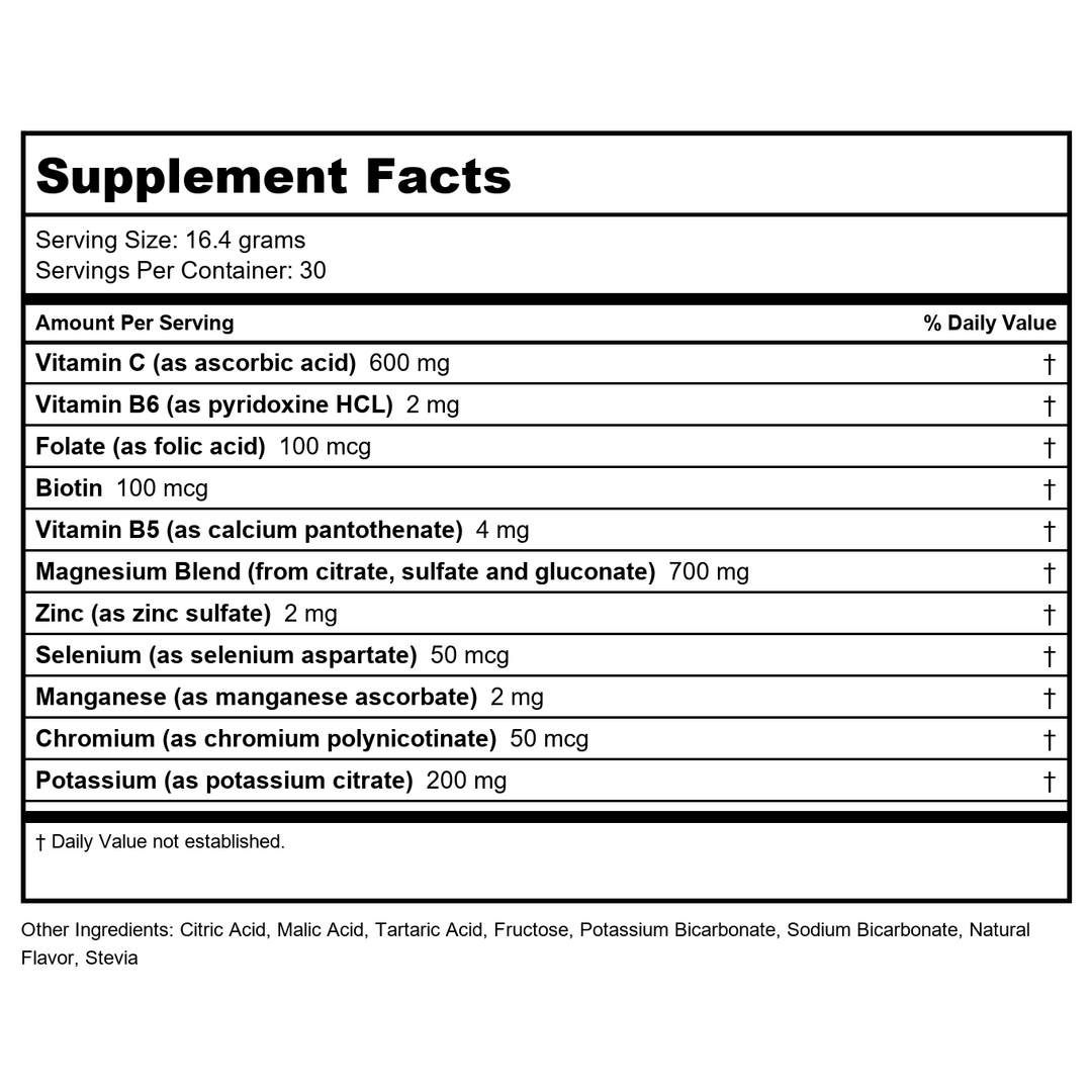 Natural Balance Magnesium Fizz Cherry 17.4 oz - Supplement Facts panel