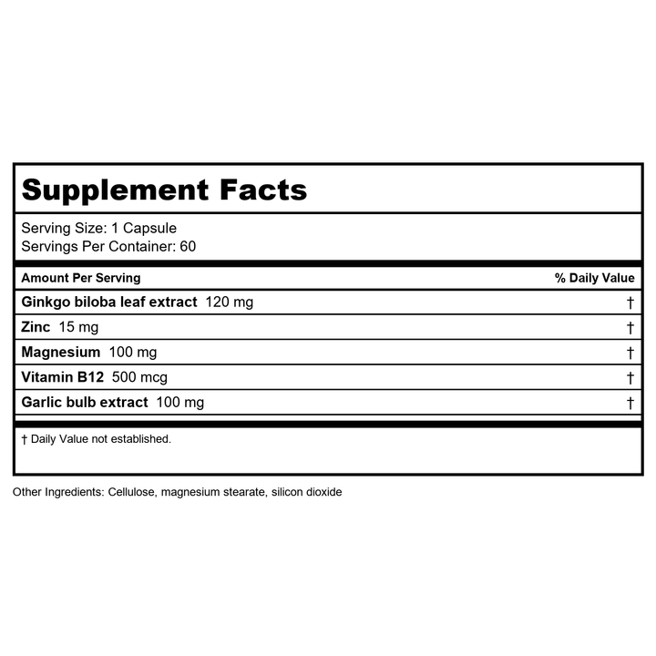 NaturalCare RingStop 60 Capsules - Supplement Facts panel