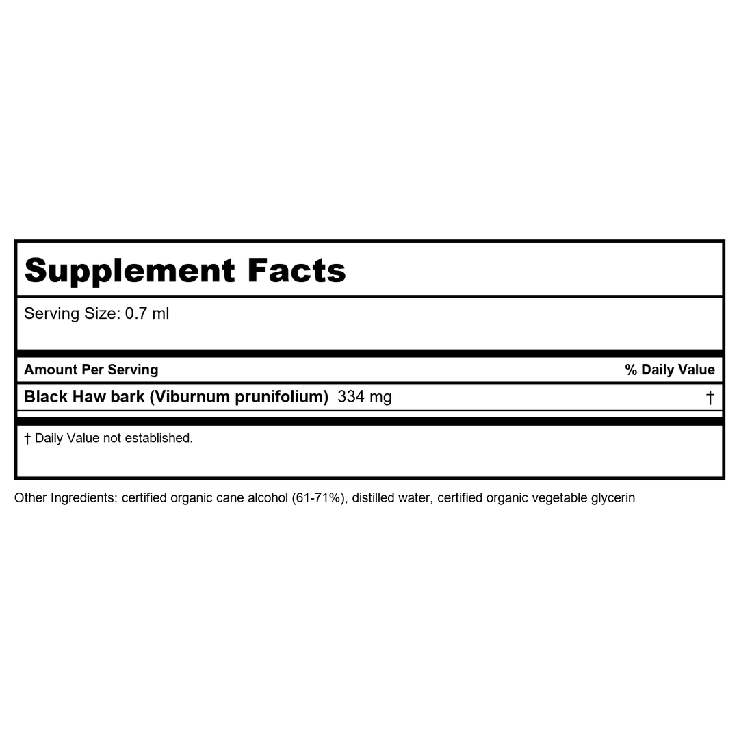 Herb Pharm Cramp Care 1oz - Supplement Facts panel