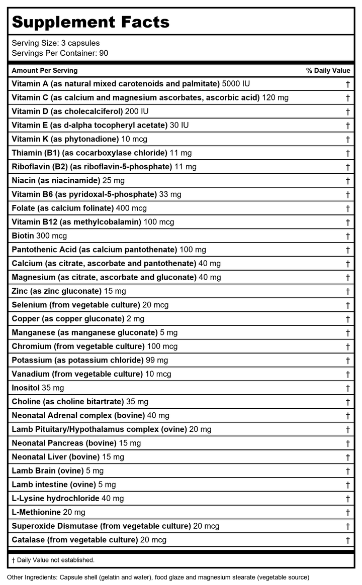 Biotics Research Bio-Glycozyme Forte 270 Capsules - Supplement Facts panel