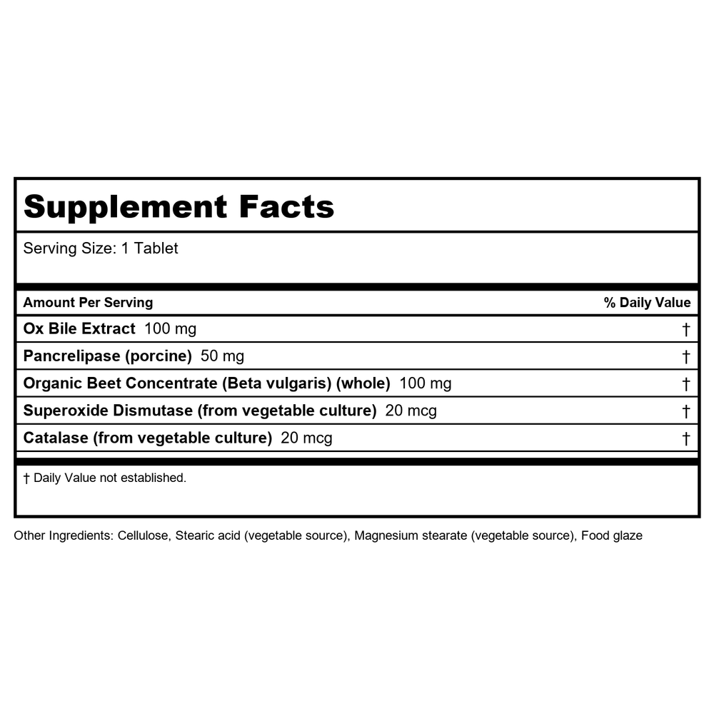 Biotics Research Beta-TCP 180 Tablets - Supplement Facts panel