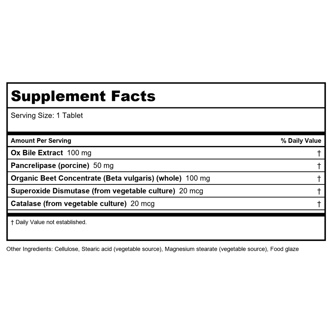 Biotics Research Beta-TCP 180 Tablets - Supplement Facts panel