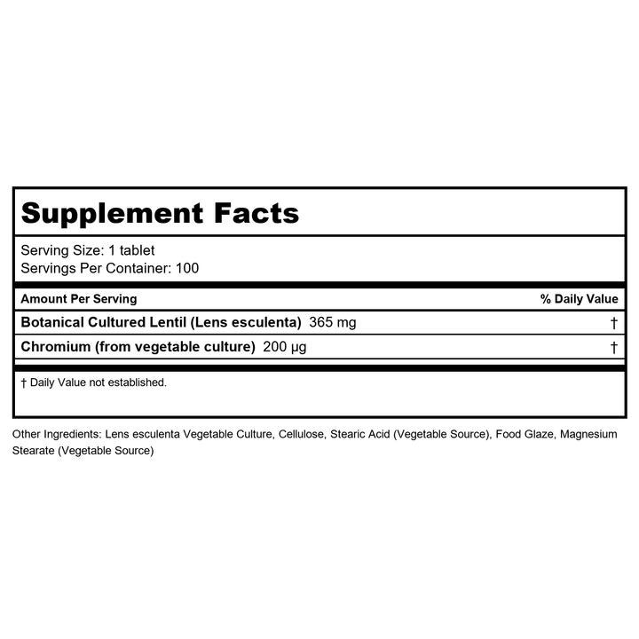 Biotics Research CR-Zyme 100 Tablets - Supplement Facts panel